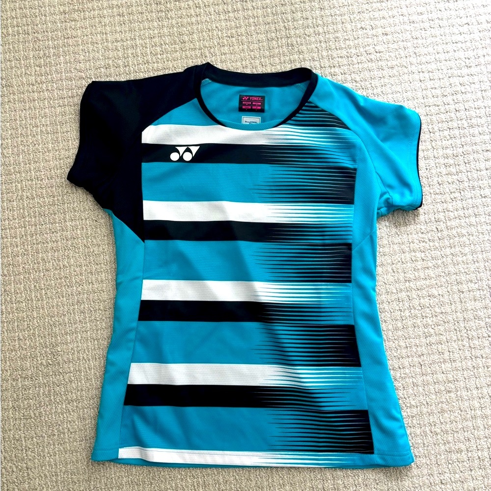 Yonex Blue and Black Graphic Fitted Tee
